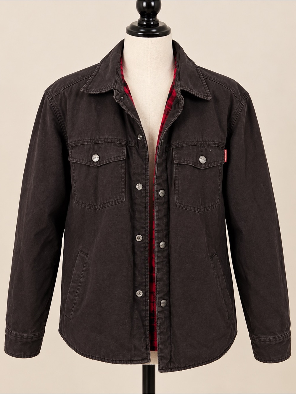 Craftsman Men’s M Work Jacket Flannel Lined Black Canvas